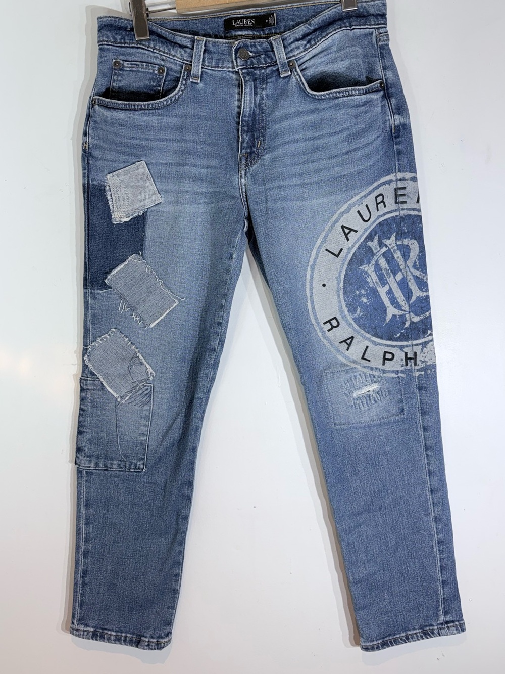 Ralph Lauren black label Provence Wash Relaxed Tapered Logo Jeans size 2
